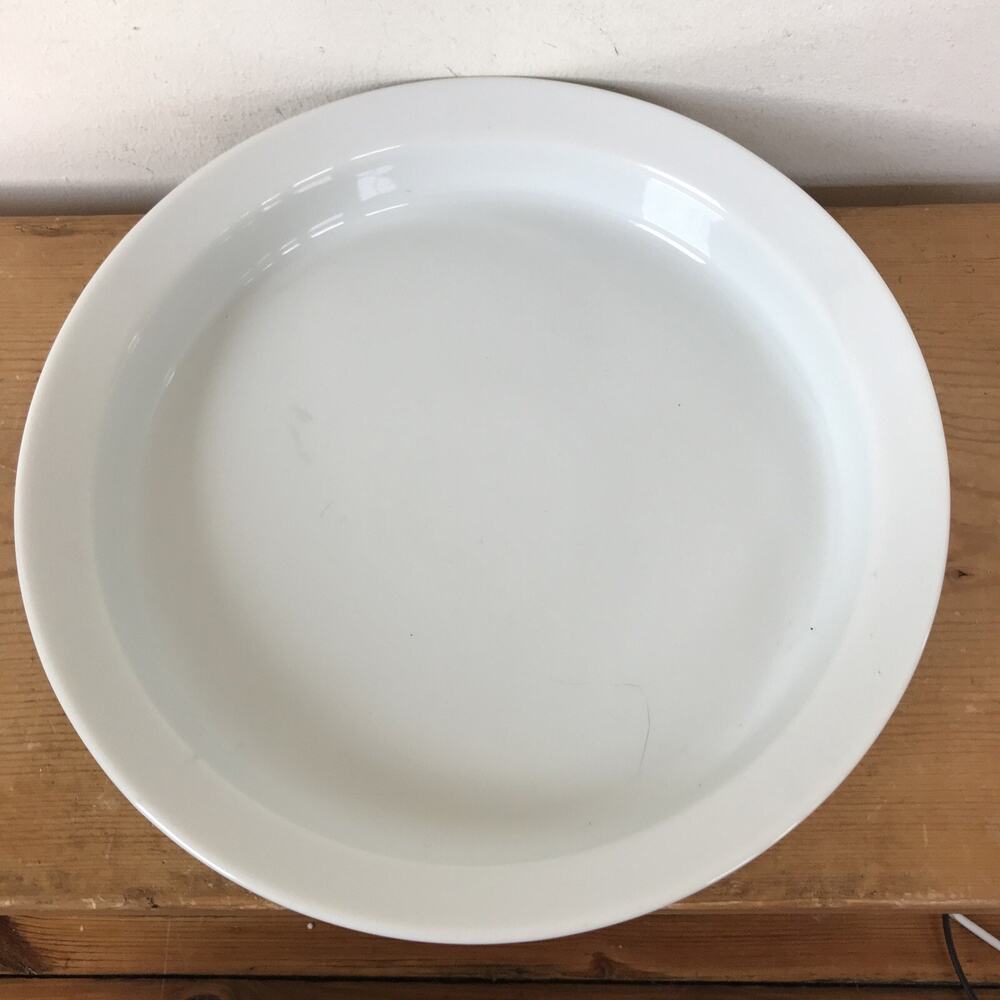 Vtg Dansk Japan White Porcelain Ceramic Pie Dish Serving Plate Ramekin 10.25“
